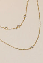 Three Stone Pendant Necklace - Gold