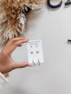 Starfish Stud Trio Earring Pack