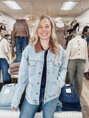 Ridgeview Denim Jacket with Corduroy Collar