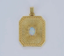 Gold Filled Sunburst Opal Charm Bar Pendant