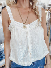 Buttercup Sleeveless Eyelet Top - Light Yellow