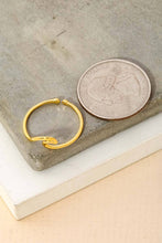 Gold Dipped Wave Cutout Adjustable Ring - R