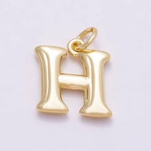 16K Gold Filled 14mm Minimalist Molten Alphabet Initial Letter Charm Bar | Charms-00908 ~ Charms-00933: Letters Set