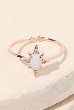 Gold Dipped Opal Star Adjustable Fashion Ring: Gold