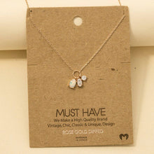 Dainty Opal Crystal Charm Necklace - Gold