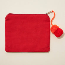 Sea Corals Seed Bead Canvas Pouch - Red