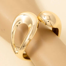 Abstract Metal Statement Bangle Bracelet - Gold