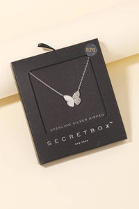 Gold Dipped Butterfly Pendant Necklace - Silver