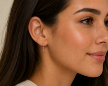 Mini Baguette Drop Earrings - Champagne