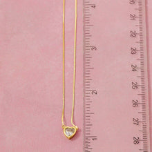 Cz Heart Pendant Gold Dipped Necklace - Gold