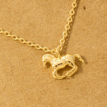 Gold Dipped Mini Horse Pendant Necklace