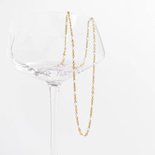 18K Gold PVD Stainless Steel White Confetti Chain Necklace Charm Bar: Stainless Steel Silver / 16+2"