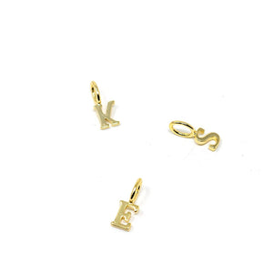 Solid Initial Charm Bar - Gold