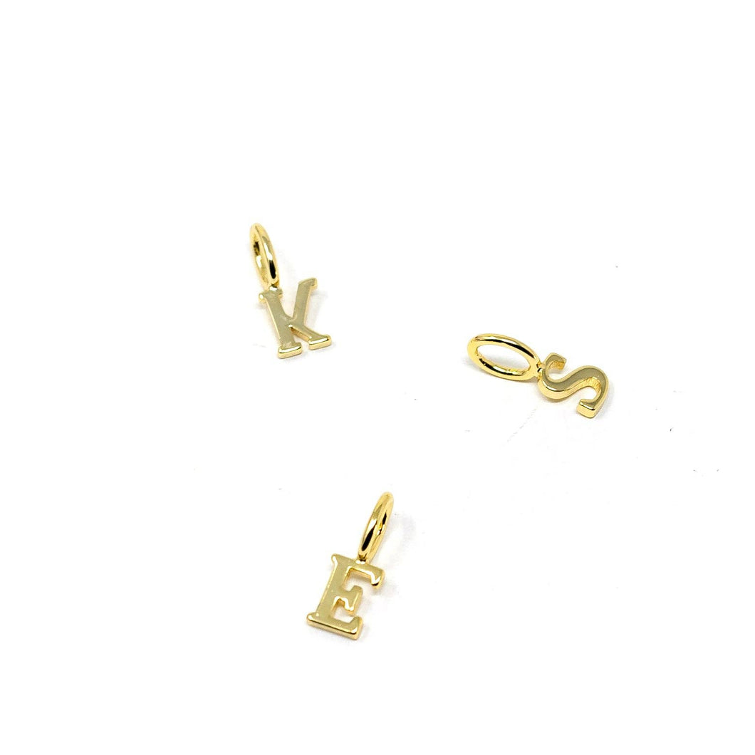 Solid Initial Charm Bar - Gold