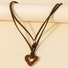 Acrylic Triangle Pendant Faux Suede Cord Necklace