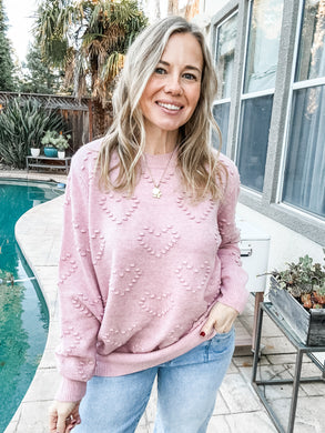 Love is in the Details Sweater - Blush