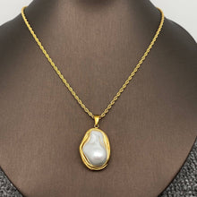 Baroque Pearl 18K Gold Plated SS Twist Chain Necklace