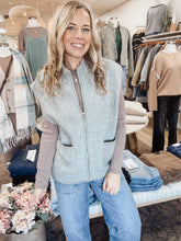 Harborview Mock Neck Zipper Closure Sweater Vest - Jade