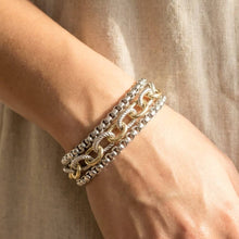 Assorted Chains Magnetic Lock Gold Plated Bracelet MIXED METAL