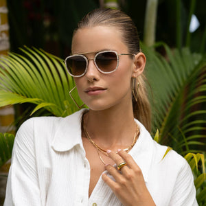 Weston Acetate Round Unisex Sunglasses - Light Pink / Brown