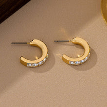 Crystal Gold-Tone Huggie Hoop Earrings
