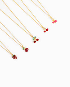 Cute Red Strawberry Pendant Necklace