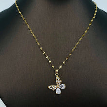 Cubic Zirconia 18K Gold-plated Butterfly Necklace