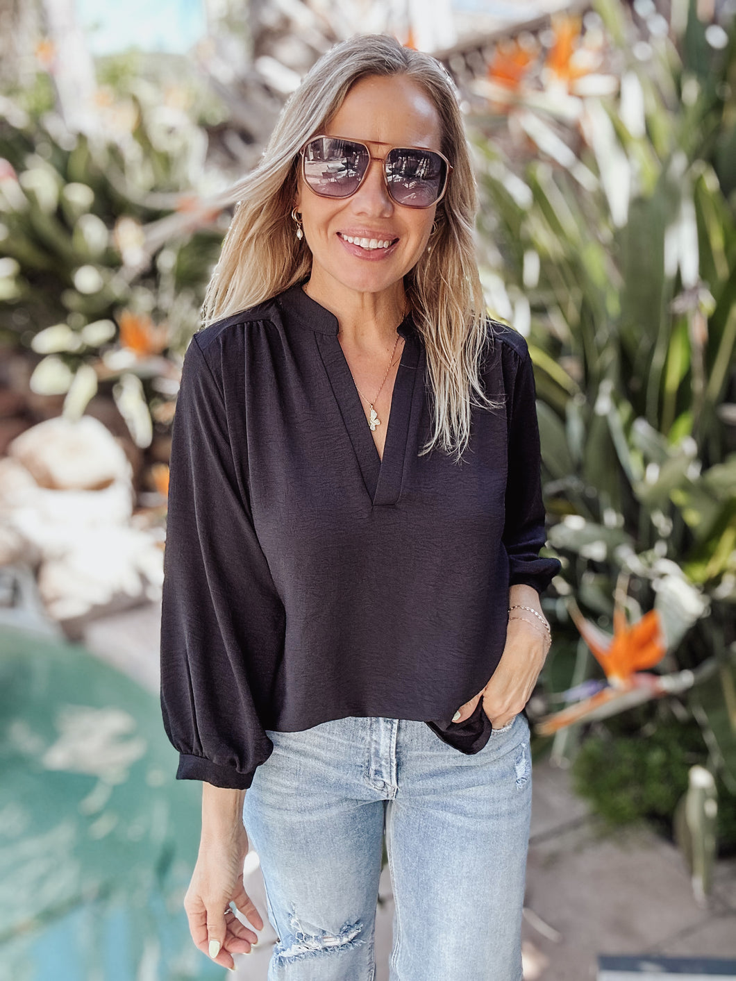 Jetsetter Black Blouse