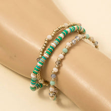 Mixed Metallic Faceted And Disc Beaded Bracelet Set