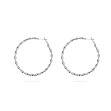 18K Gold PVD Stainless Steel Twist Hoop Earrings - Stainless / 30mm