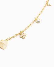 Dainty Starburst Heart Charm Necklace - Gold