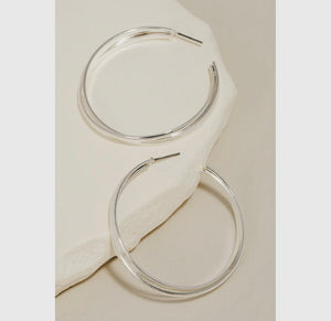 Intricate Layered Metallic Hoop Earrings - Silver