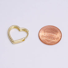 14K Gold Filled 18mm Heart Minimalist Hoop Huggie Earrings
