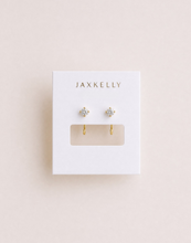 CZ Huggies - White - Gold Earrings