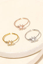Gold Dipped Opal Flower Fashion Ring - Gold