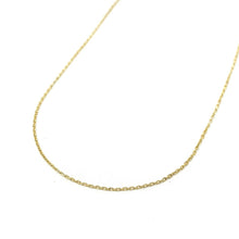 Skinny Cable Charm Bar Necklace 16" - Gold