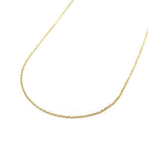 Skinny Cable Charm Bar Necklace 16" - Gold