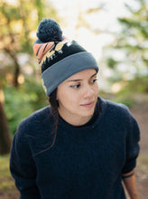 Ski Club Beanie Winter Knit Hat with Pom Pom for Skiing and Snow Sports