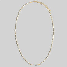 Metallic Tube And Pearl Beads Chain Necklace