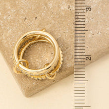 Gold Dipped Cz Pave Linked Band Rings - Gold