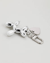 Balloon Dog Heart Bag Charm Keychain - Gold