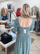 Meadow Song Floral Printed Maxi Dress - Teal