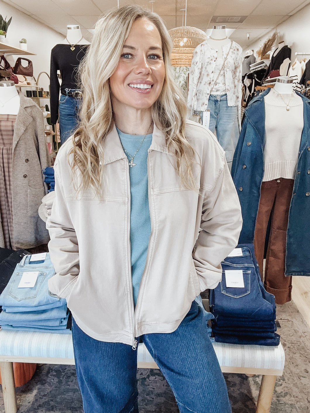 Sophia Jacket - Washed Taupe