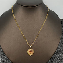 Sparkling Heart Zircon Charm 18K Gold Plated Necklace - White