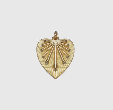 Large Textured Heart Charm Bar