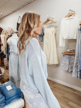 Harbor Mist Light Weight Button Front Cardigan - Sky Blue