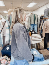 Ashton Washed Quilted Button Down Jacket - Charcoal