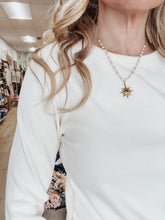 Lakeside Micro Rib Long Sleeve Top- Cream