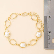 Oval Pearl Cabochon Open Link Bracelet