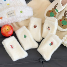 White Christmas Tree Fleece Socks